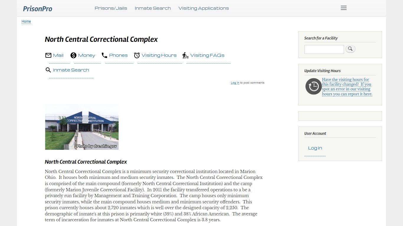 North Central Correctional Complex - PrisonPro