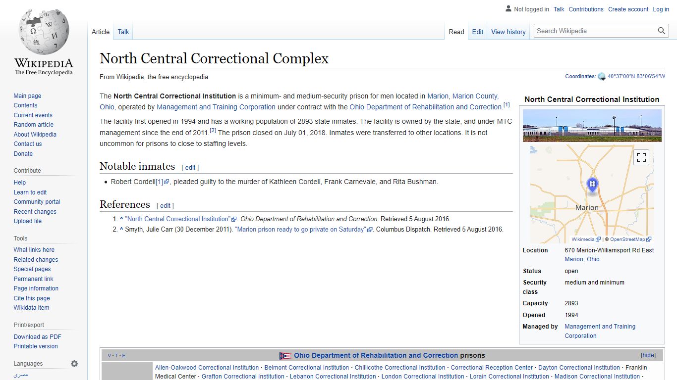 North Central Correctional Complex - Wikipedia